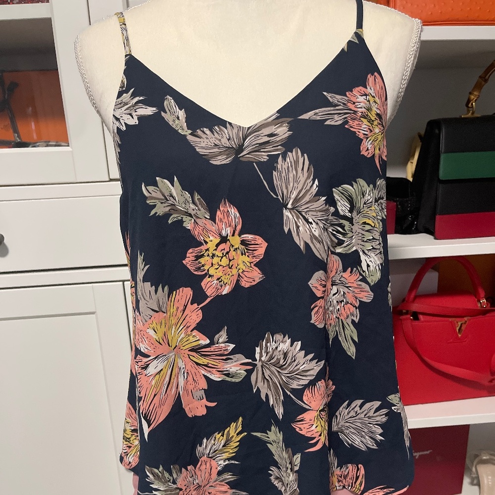 Sienna Sky Navy Floral Spaghetti Strap Tank Top
